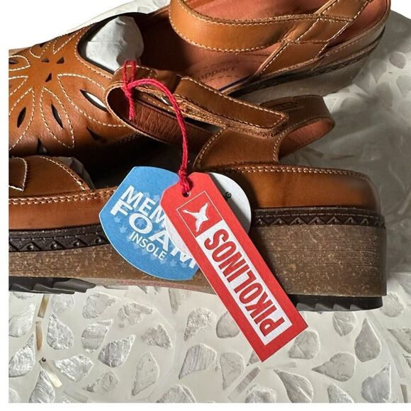 Pikolinos $170 Granada W0w 1985c1 Leather Mary Jane Closed Toe Sandals Womens Si - Picture 14 of 15